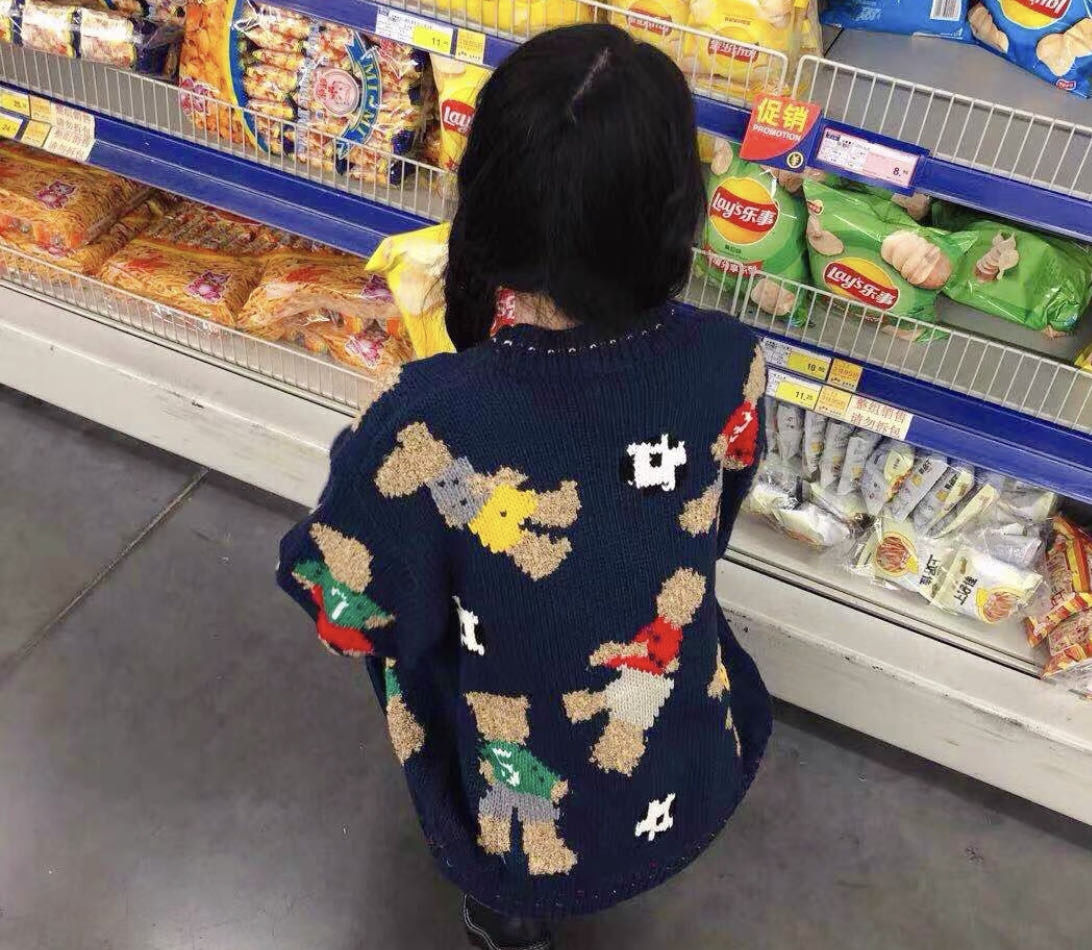 藏蓝色毛衣vintage